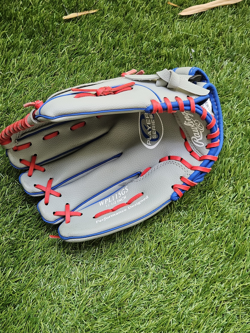 Rawlings Players Series 11 5 Youth Baseball Glove Grey Blue Red Right Hand Throw - Picture 3 of 9